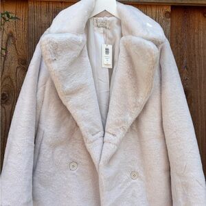 Brand New Faux Fur Ivory Jacket from Z Supply
